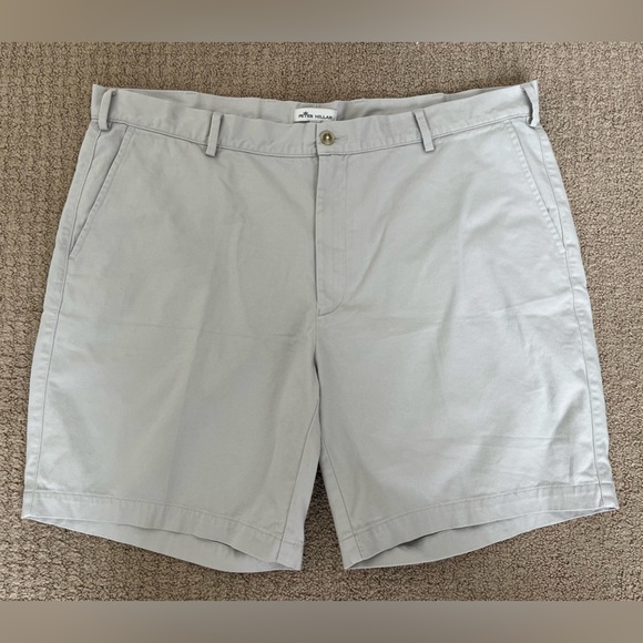 Peter Millar Men’s Pilot Twill Shorts -Light Grey Size 40 New - Picture 2 of 6